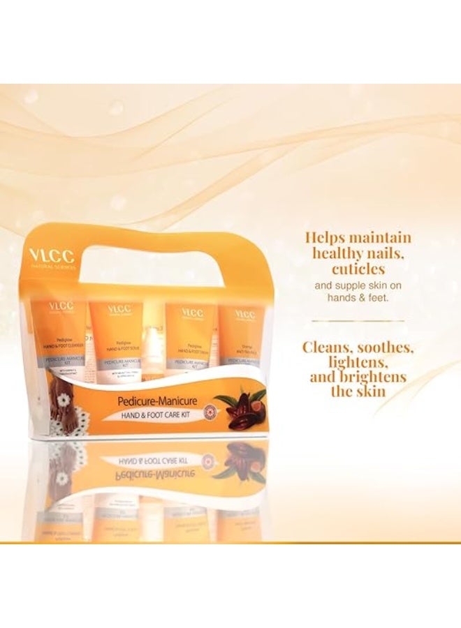 VLCC Pedicure - Manicure Hand & Foot Kit - 150g + 60ml | Remove Dirt, Impurities & Dead Skin Cells | Softens and Nourishes Hand and Feet | Combo of Oil, Cleanser, Scrub, Cream, Anti tan pack. - Image 3